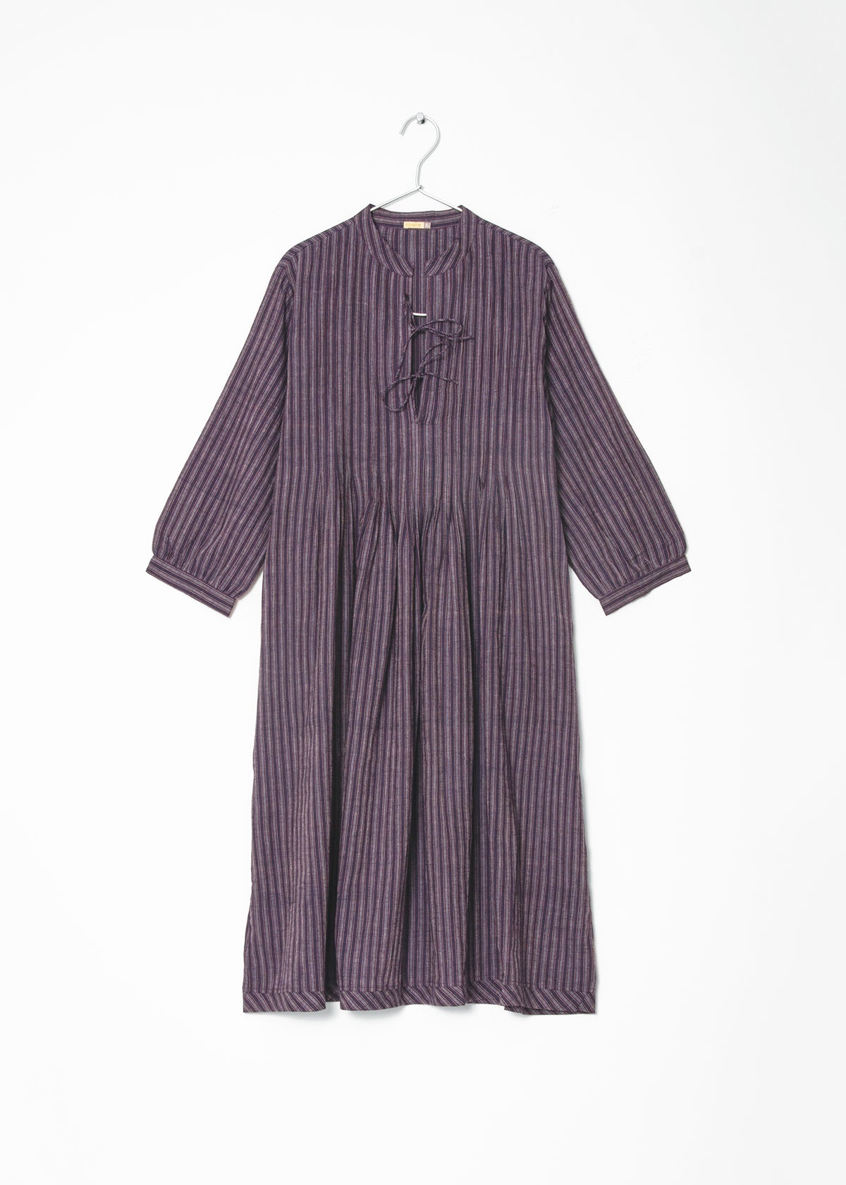 Aditi Ticking Stripe Dress - Blue/Maroon