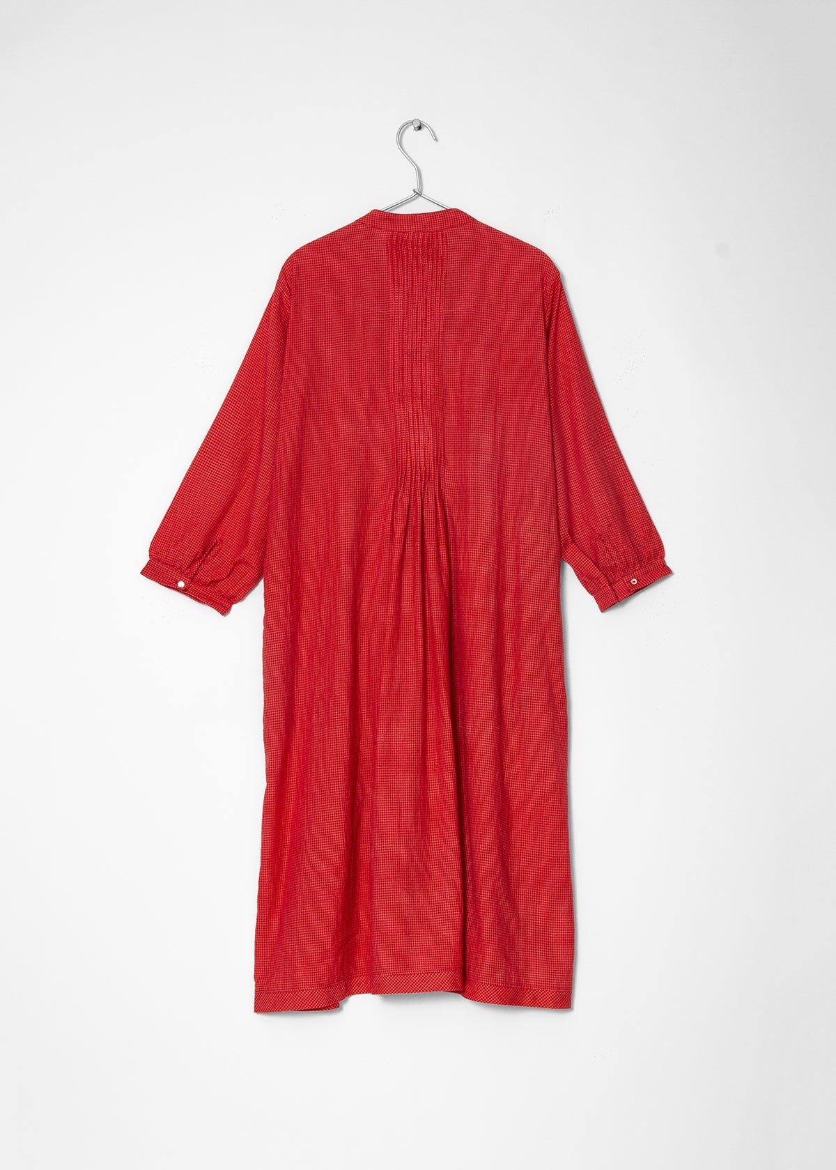 Aditi Tiny Checks Dress  - Red