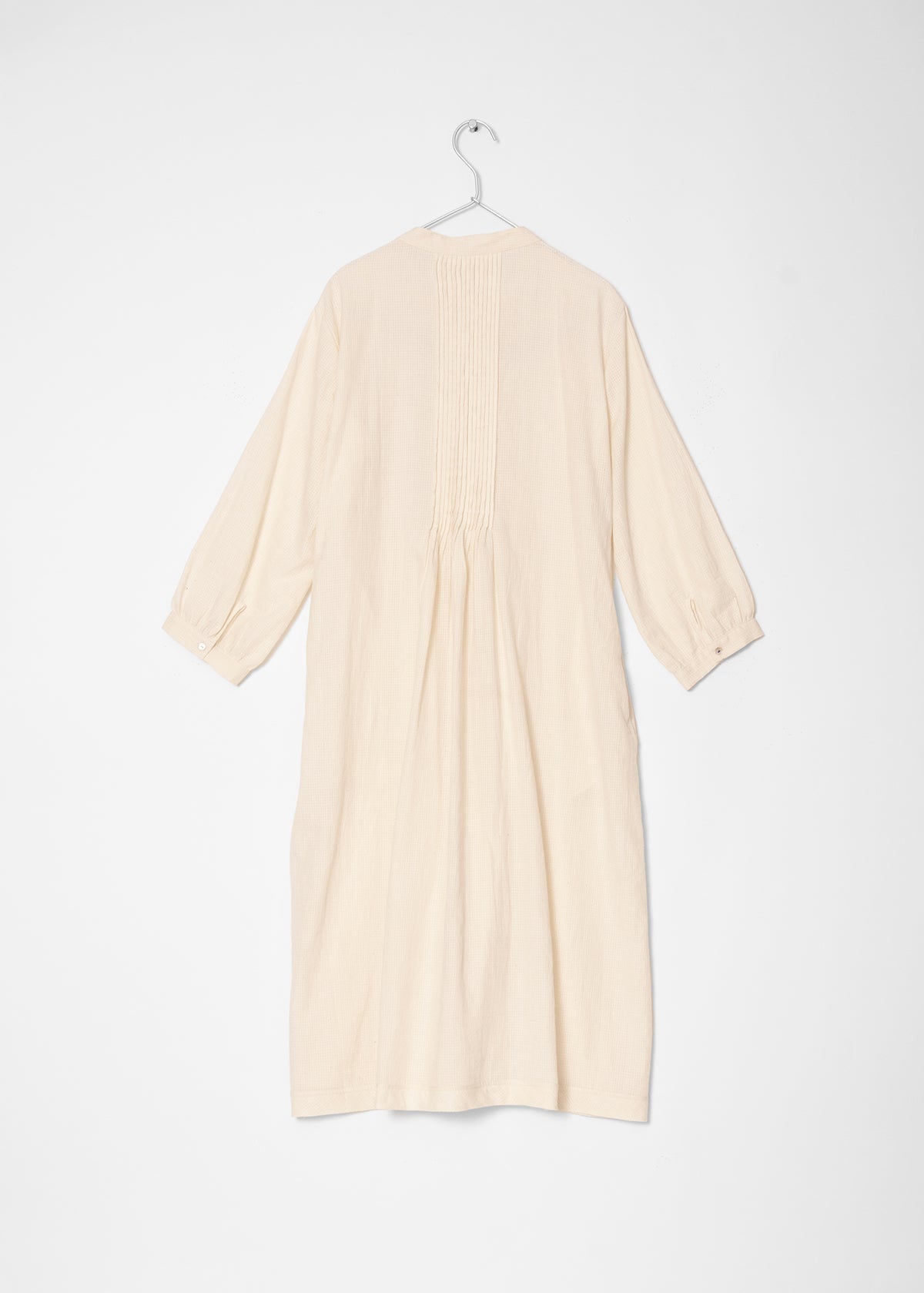 Aditi Tiny Checks Dress  - Natural