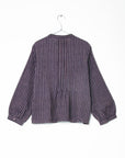Alma Ticking Stripe Top - Blue/Maroon