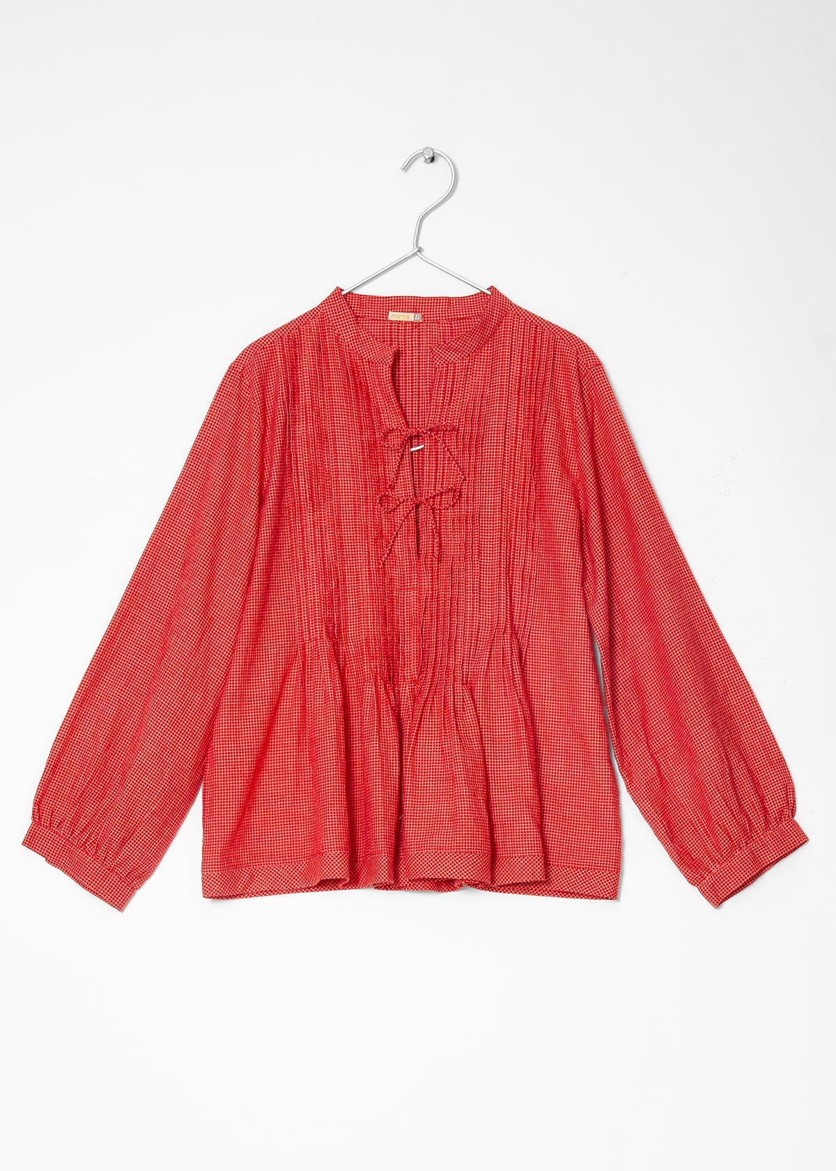 Alma Tiny Checks Top - Red