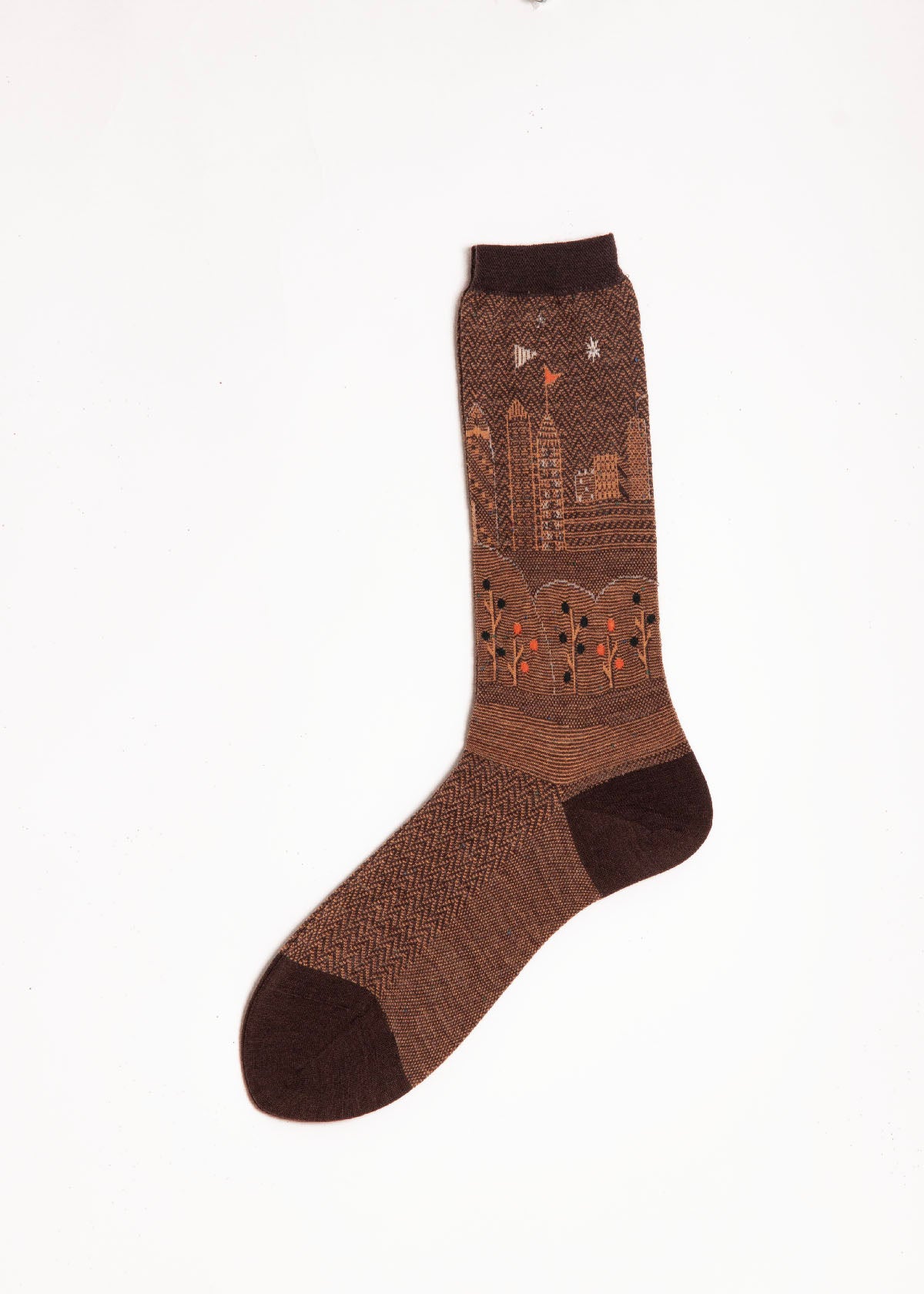 Antipast City Scape Mid Socks - Brown