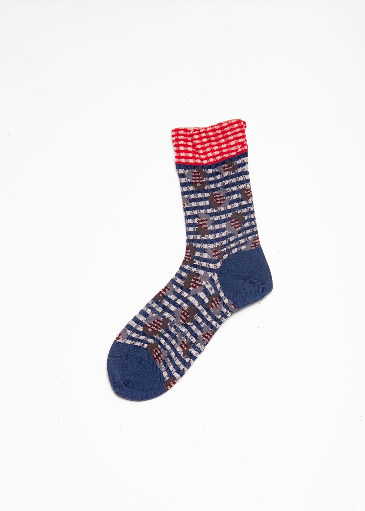 Antipast Jungle Checks Mid Socks - Blue