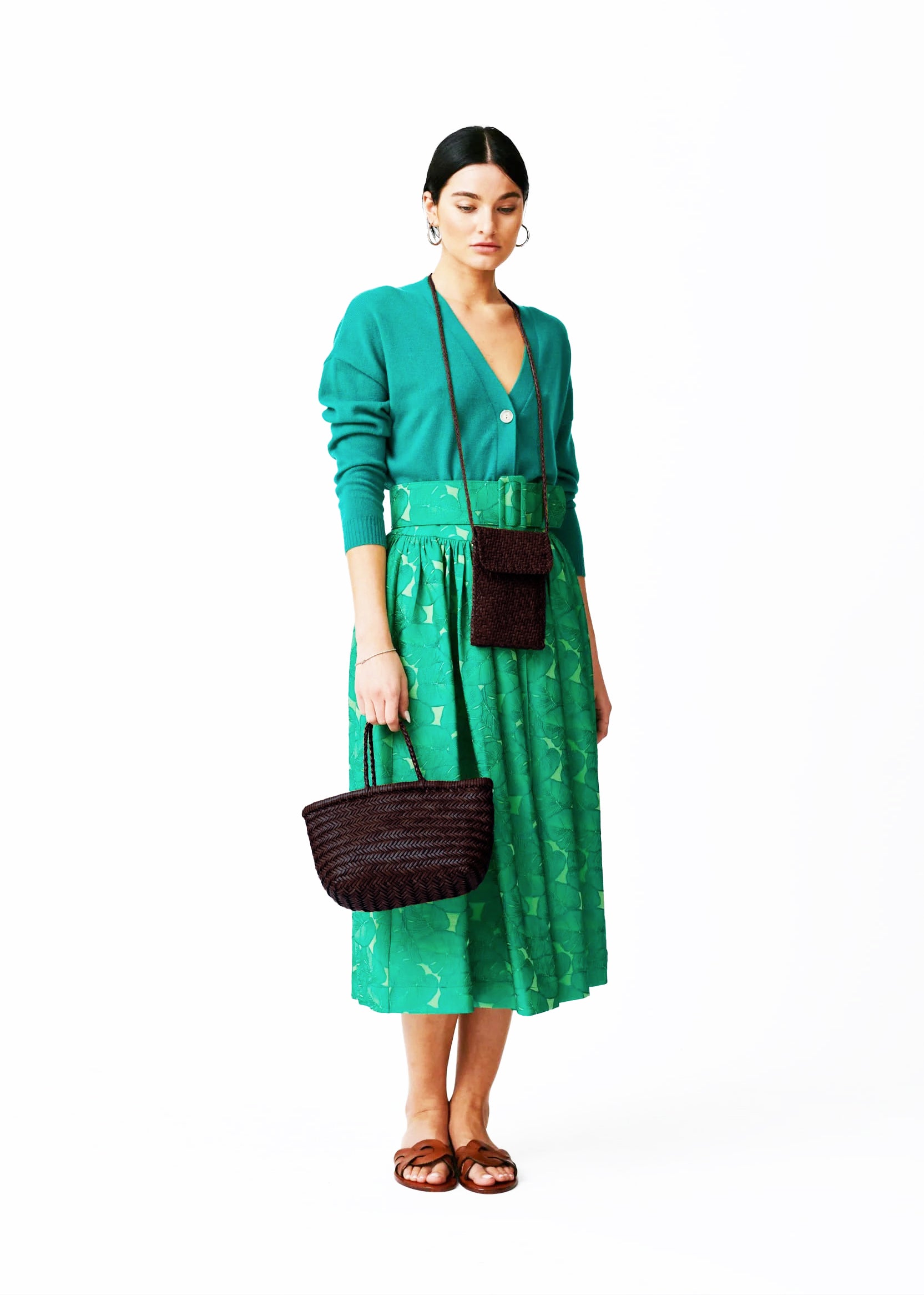 Dragon Diffusion Bamboo Triple Jump Small Bag Dark Brown