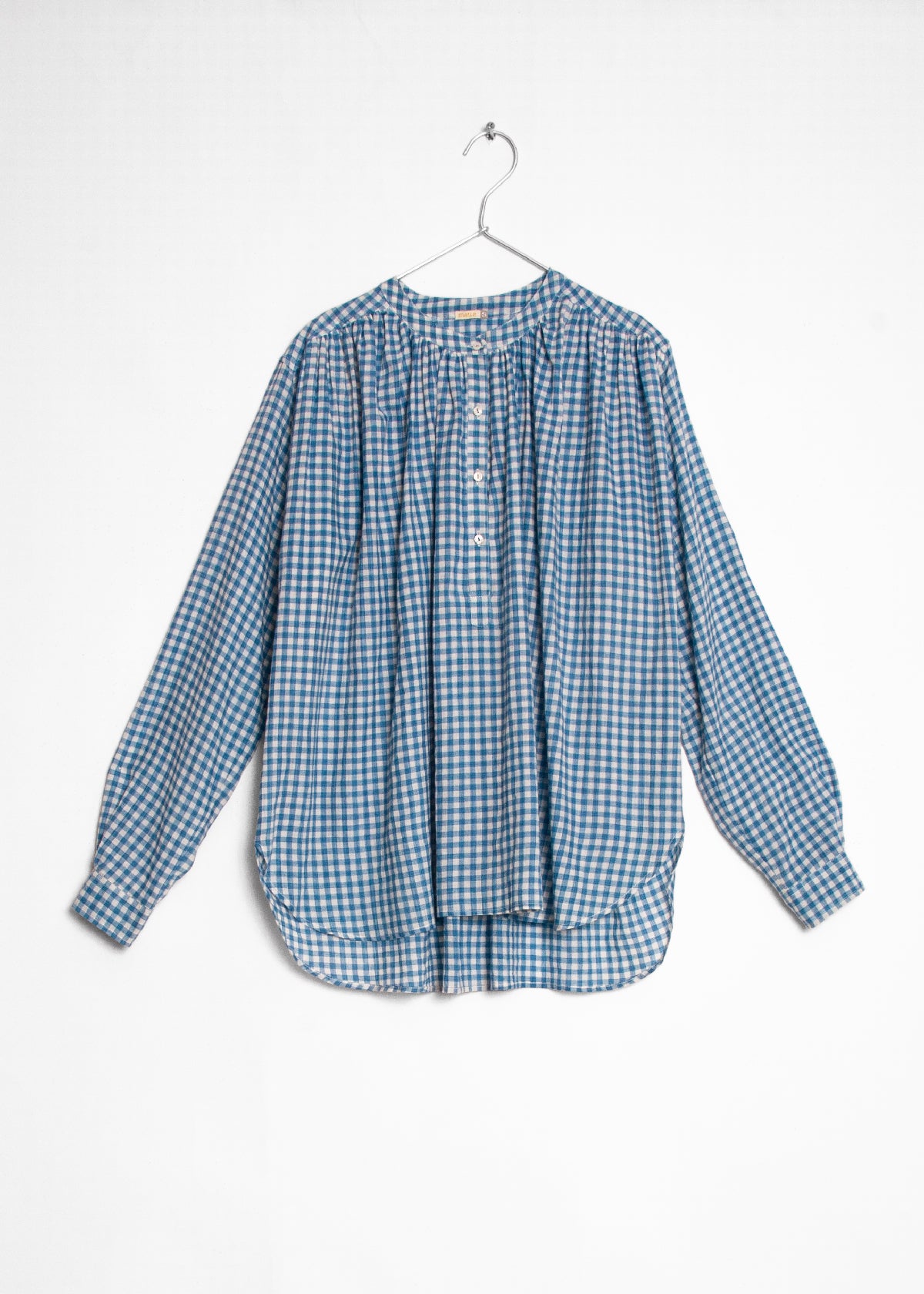 Bheeti Tie Dye Checks Top - Lake