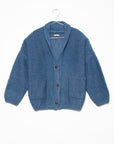 Andean Wool Bomber Cardi, Azul Claro