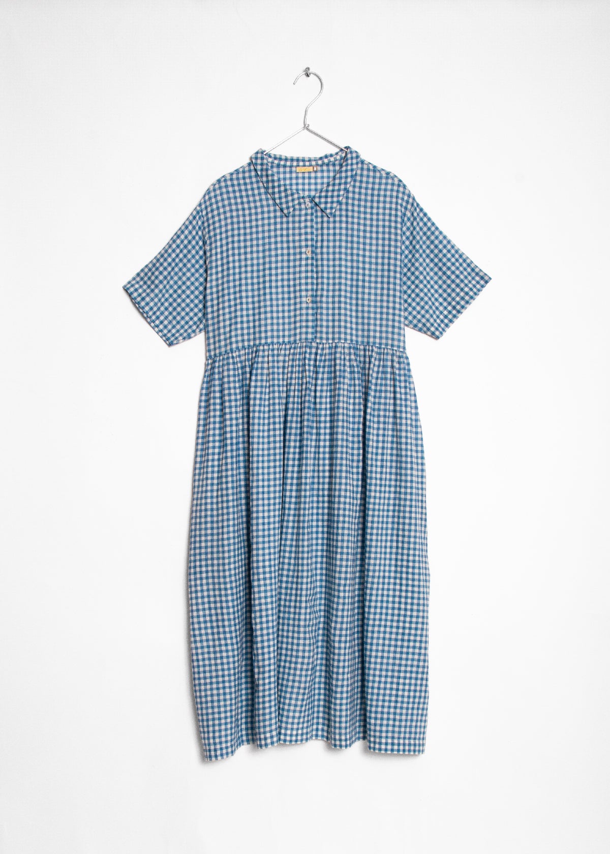 Dora Tie Dye Checks Dress - Lake
