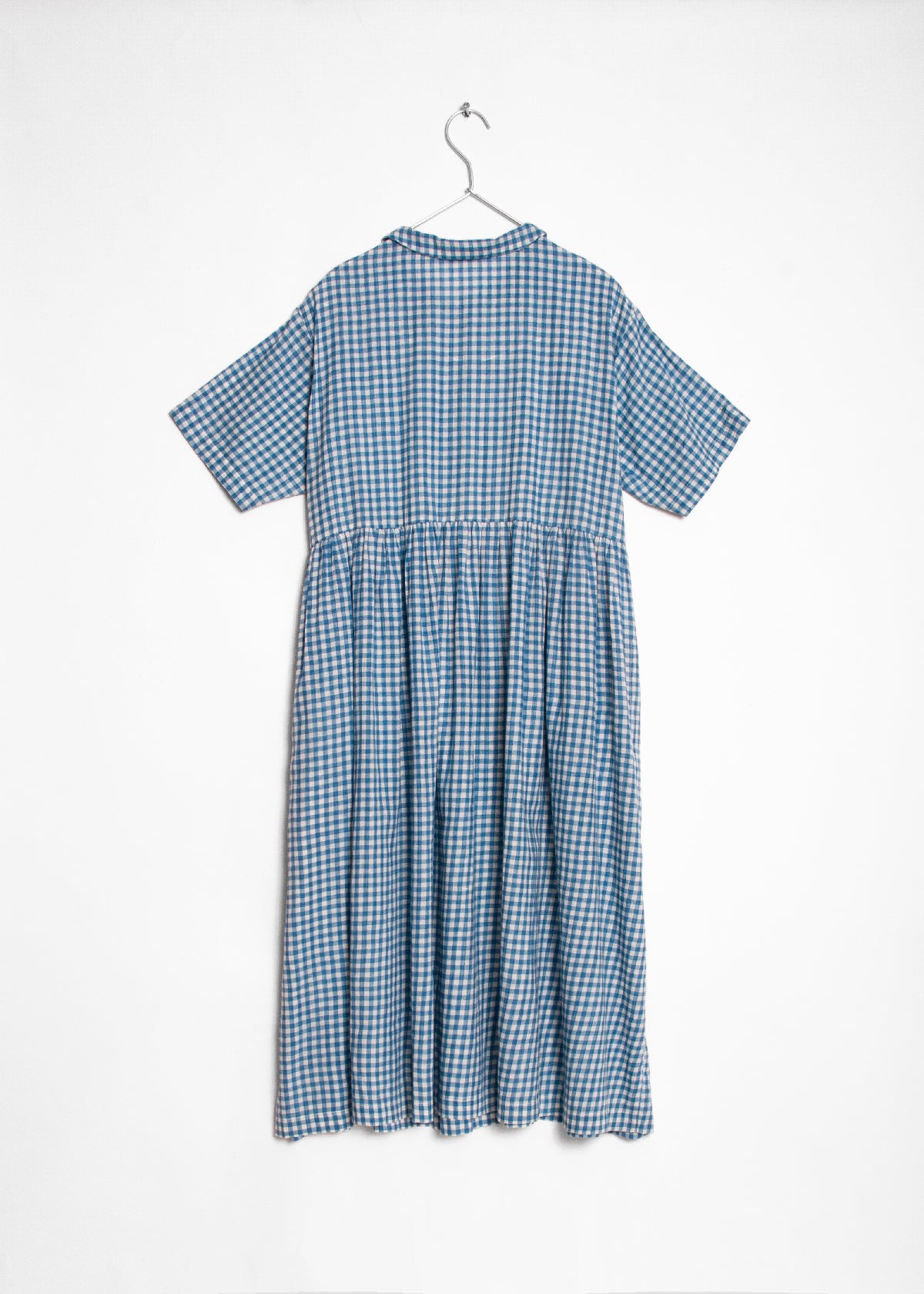 Dora Tie Dye Checks Dress - Lake