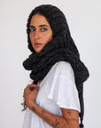 Freya Alpaca Triangle Scarf - Charcoal