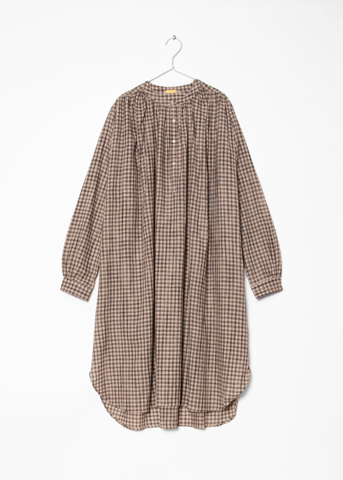 Bheeti Tie Dye Checks Dress - Cement