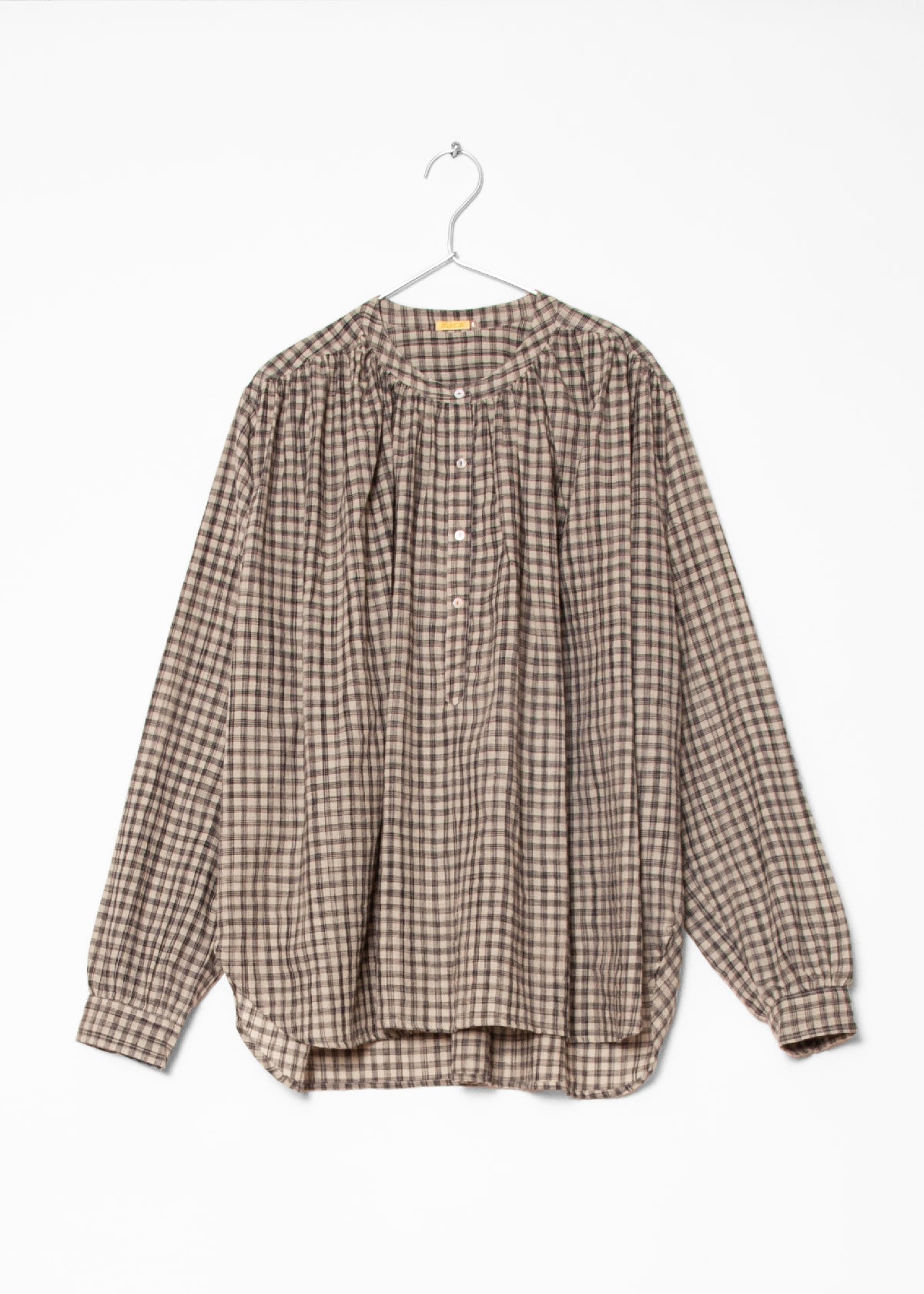 Bheeti Tie Dye Checks Top - Cement