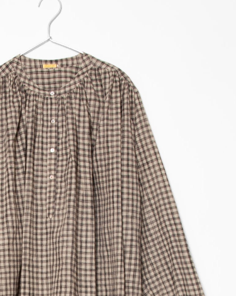 Bheeti Tie Dye Checks Top - Cement