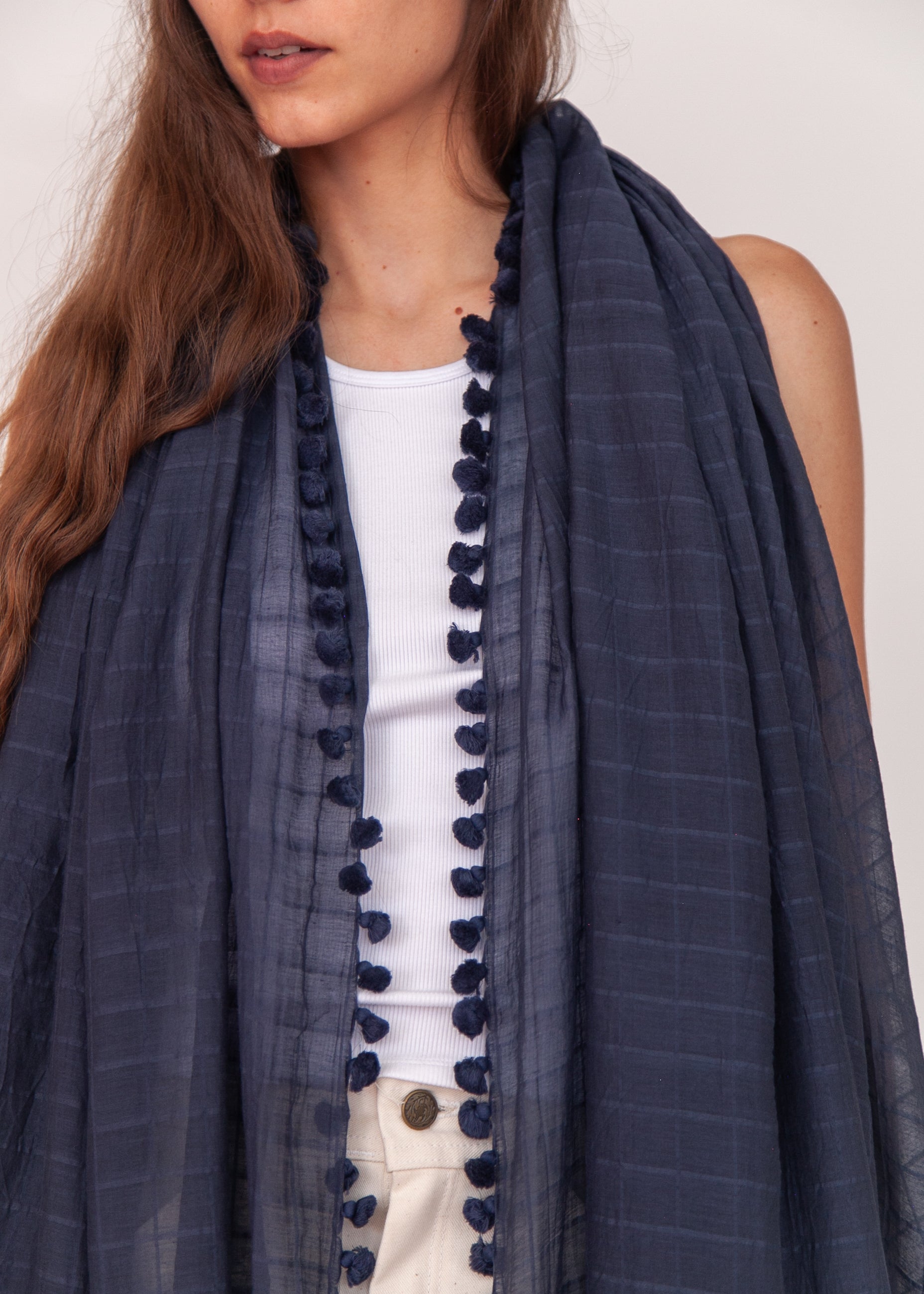 Dupatta Maira Woven Checks - Blue