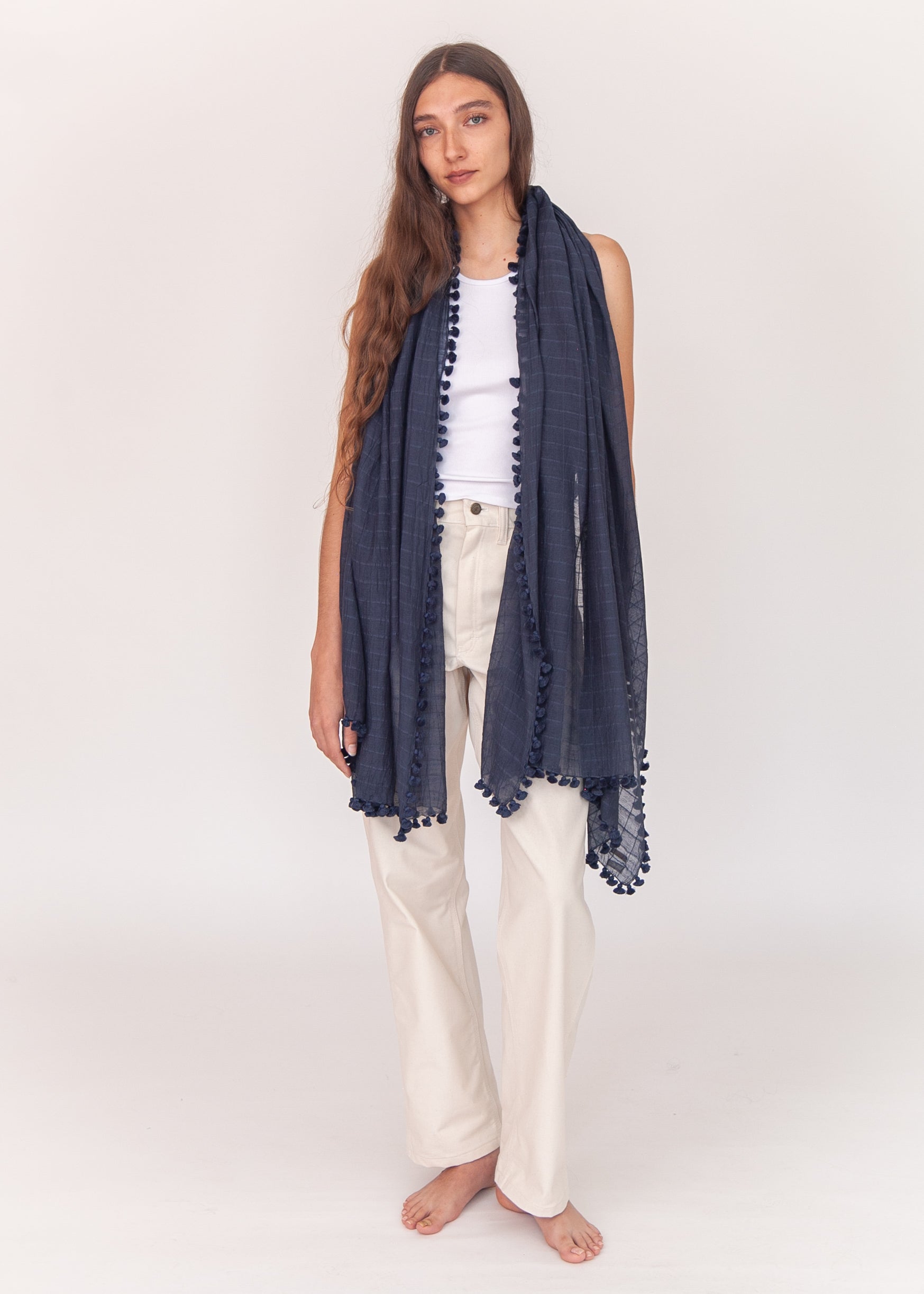 Dupatta Maira Woven Checks - Blue
