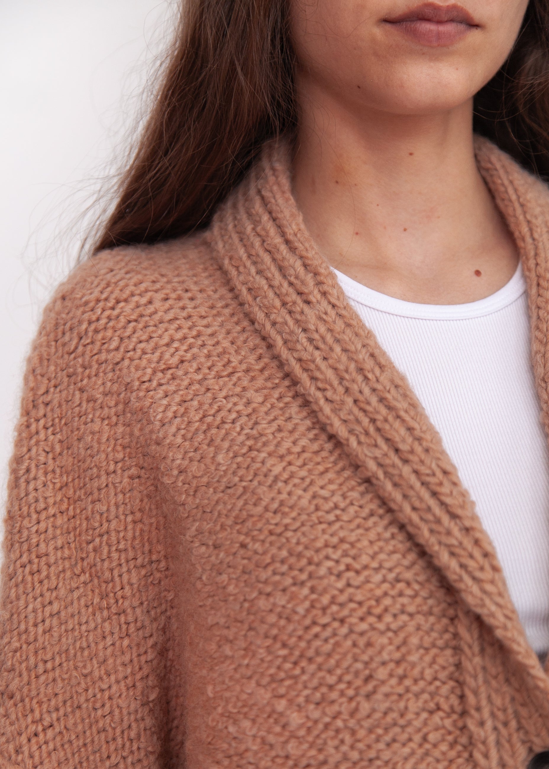Huacaya Cardigan Peach