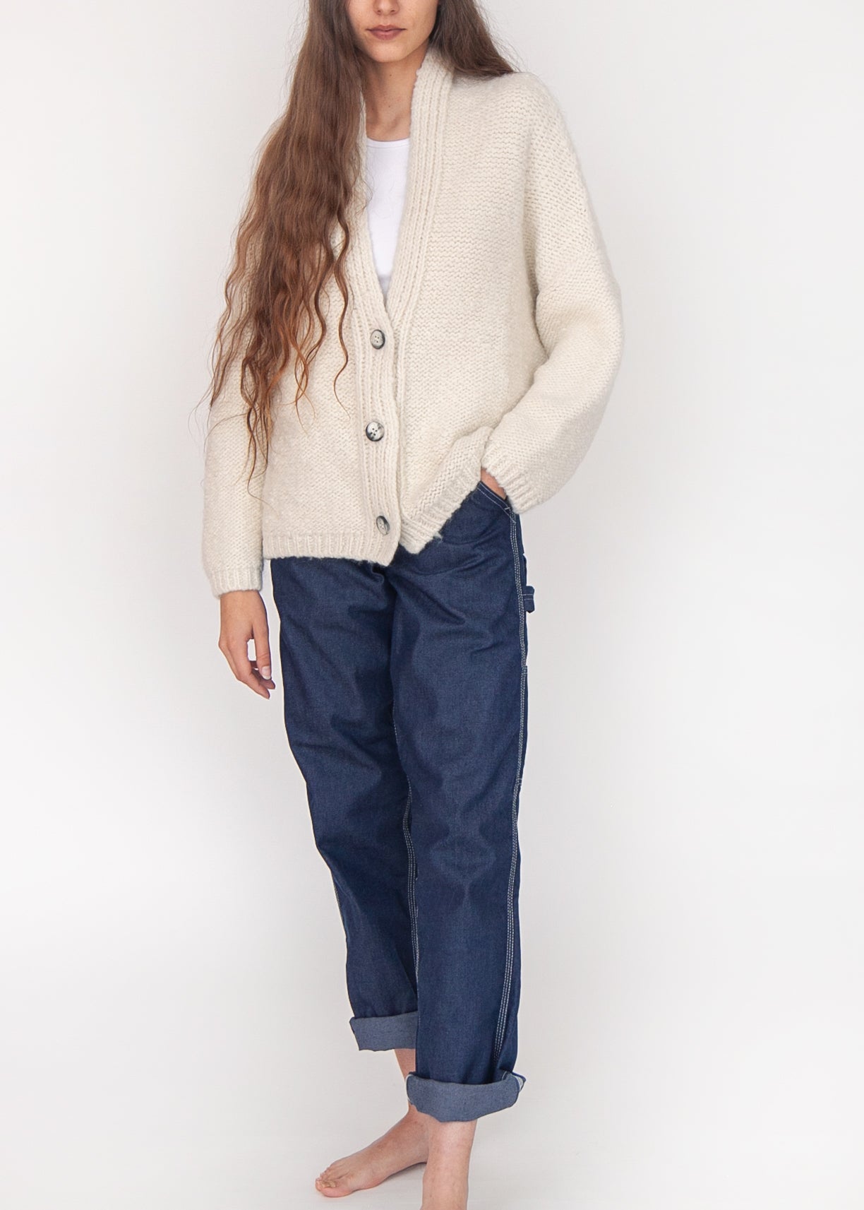 Huacaya Cardigan, Natural