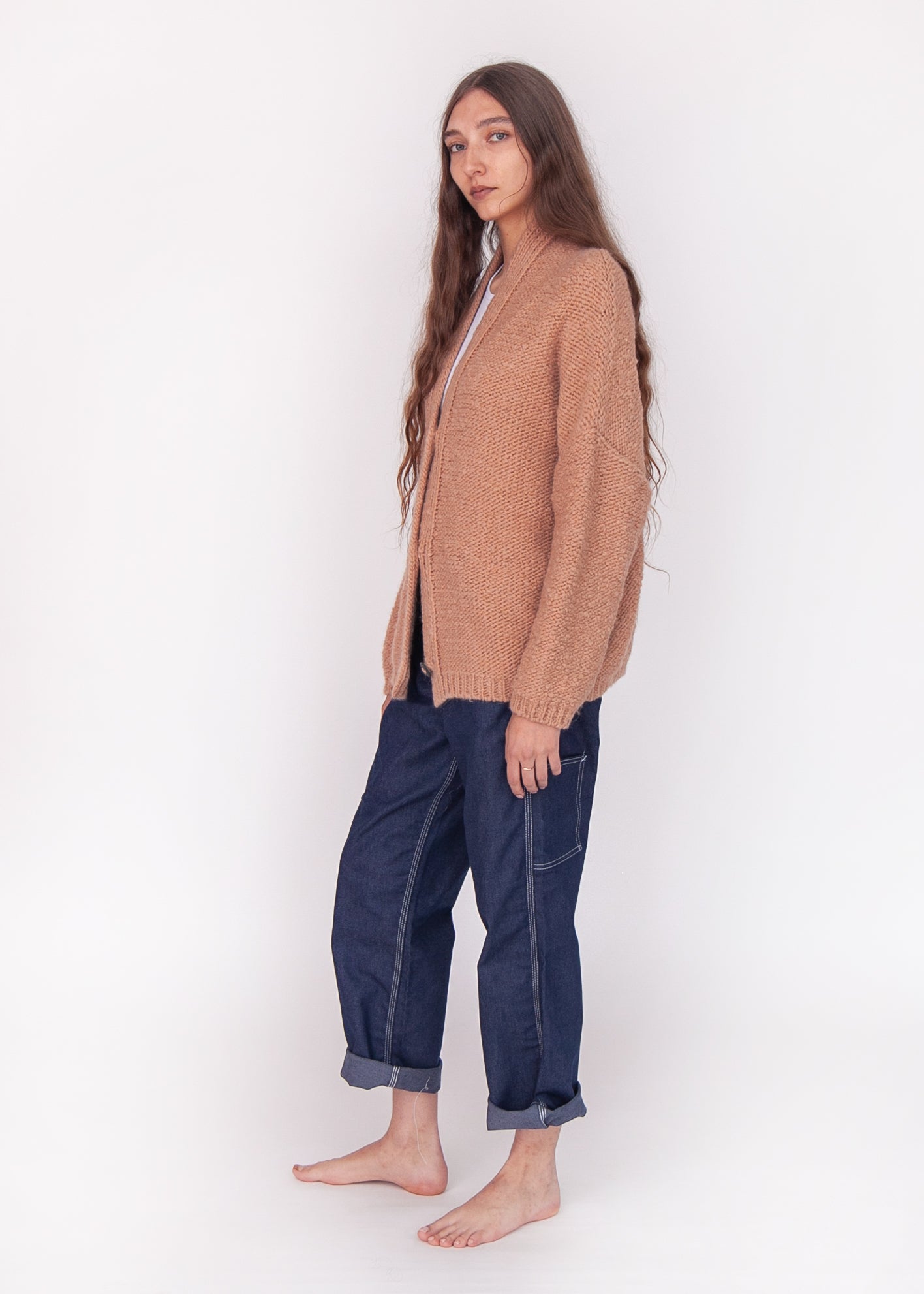 Huacaya Cardigan Peach