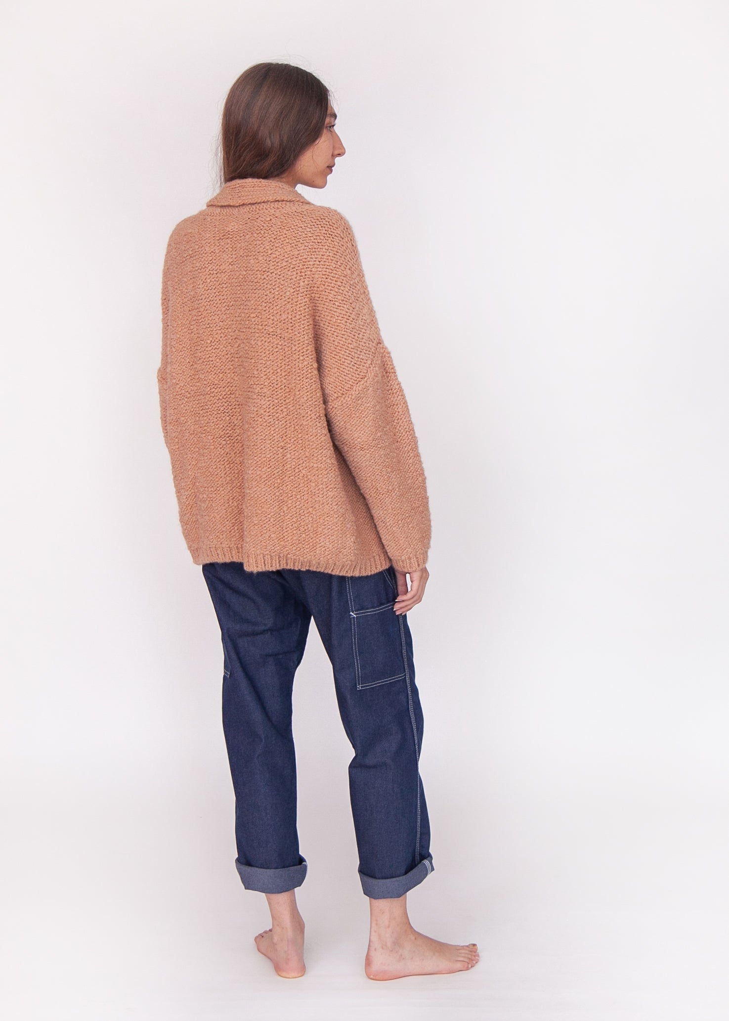 Huacaya Cardigan Peach