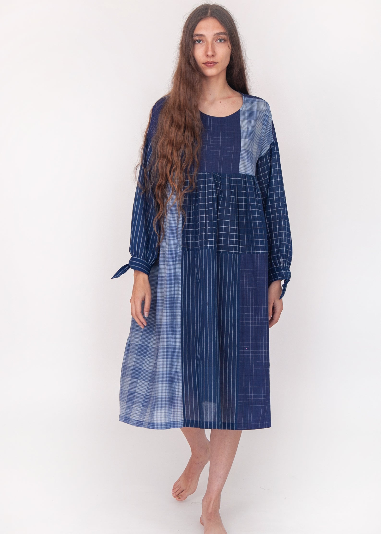 Olimpia Patchwork Dress - Natural Indigo