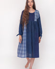 Olimpia Patchwork Dress - Natural Indigo