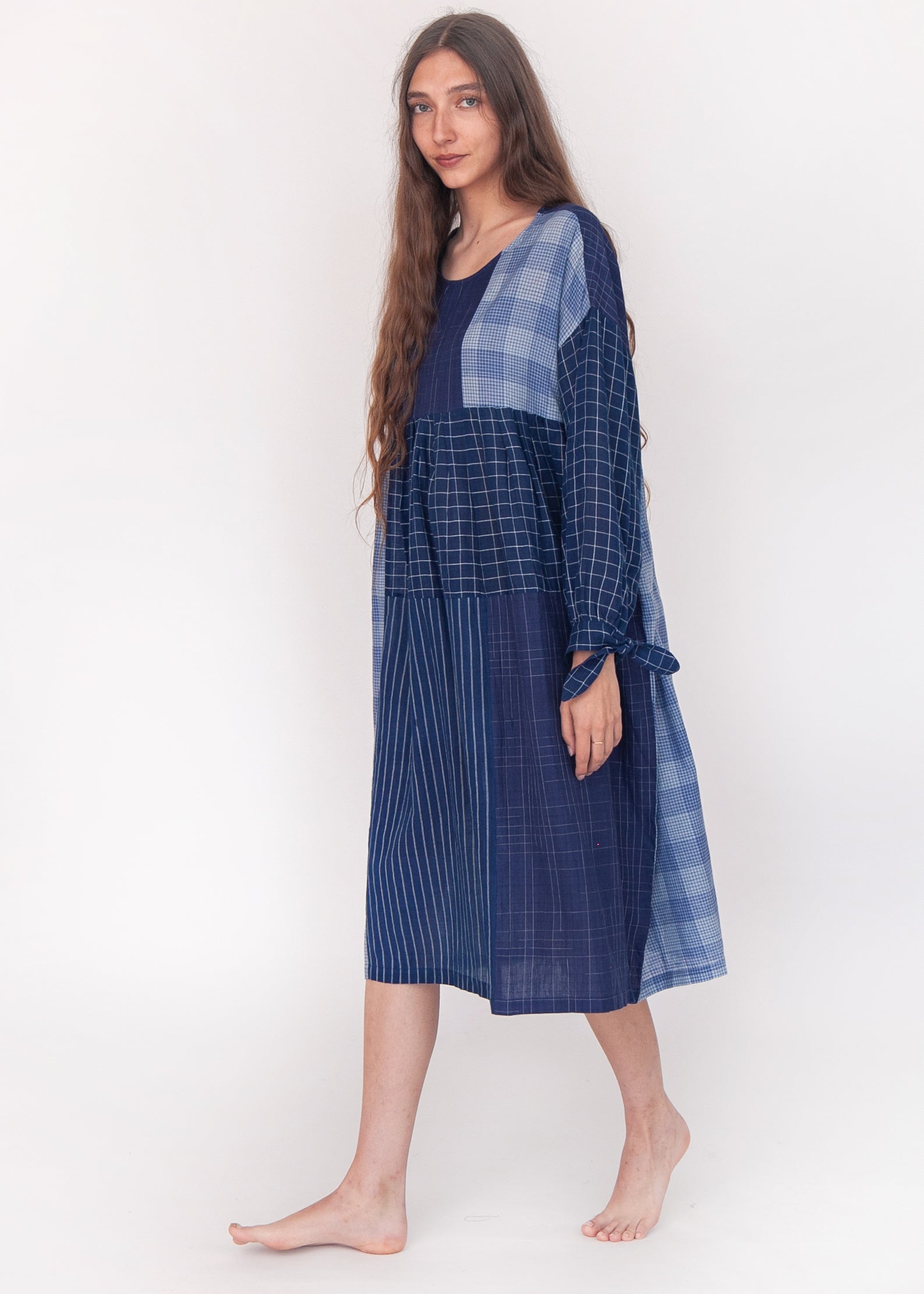 Olimpia Patchwork Dress - Natural Indigo