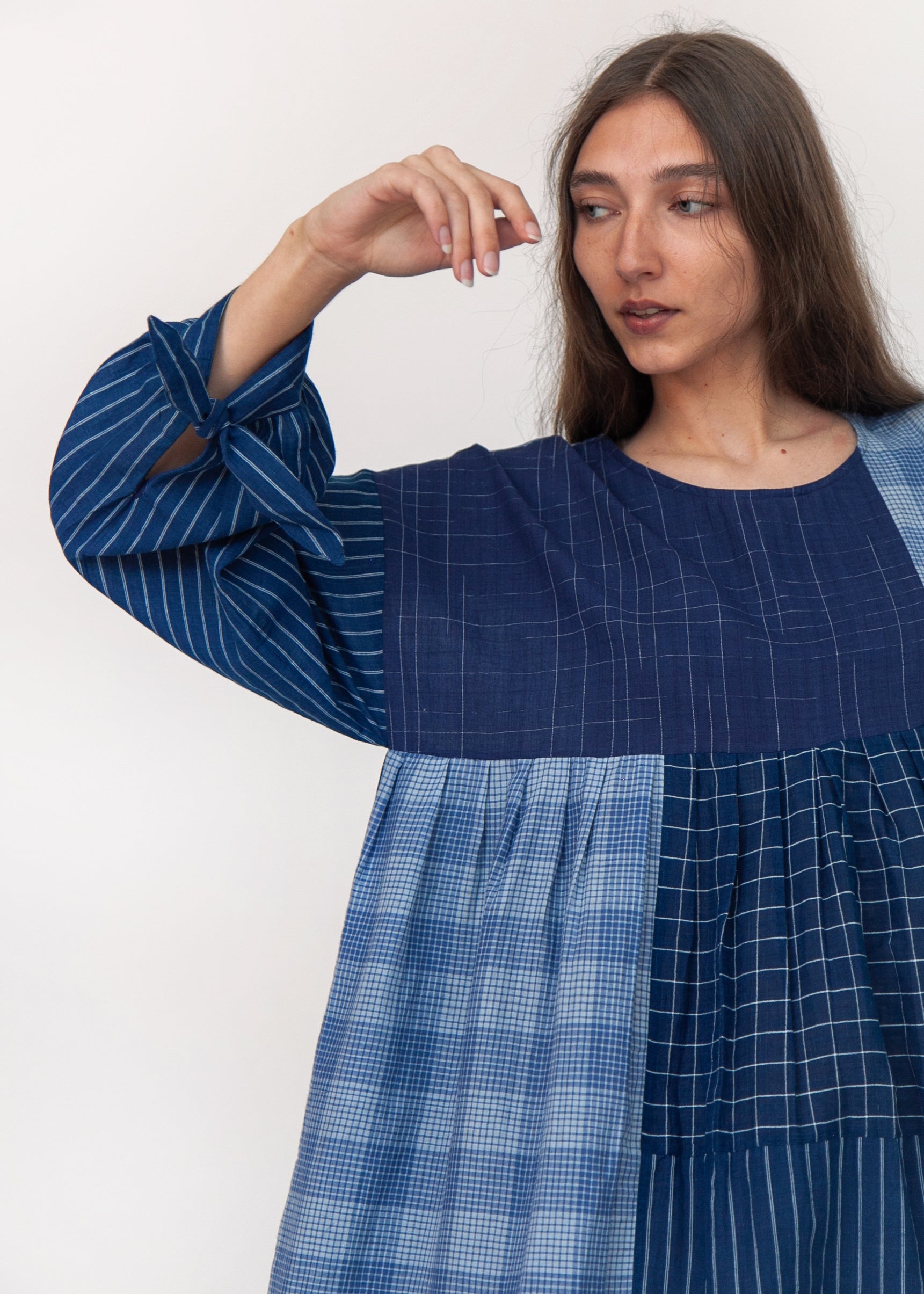 Olimpia Patchwork Dress - Natural Indigo