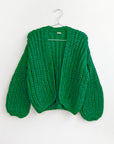 Hilma Hand Knit Alpaca Cardigan, Esmeralda