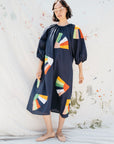 Nikki Chasin Ballad Fan Patch Dress - Navy