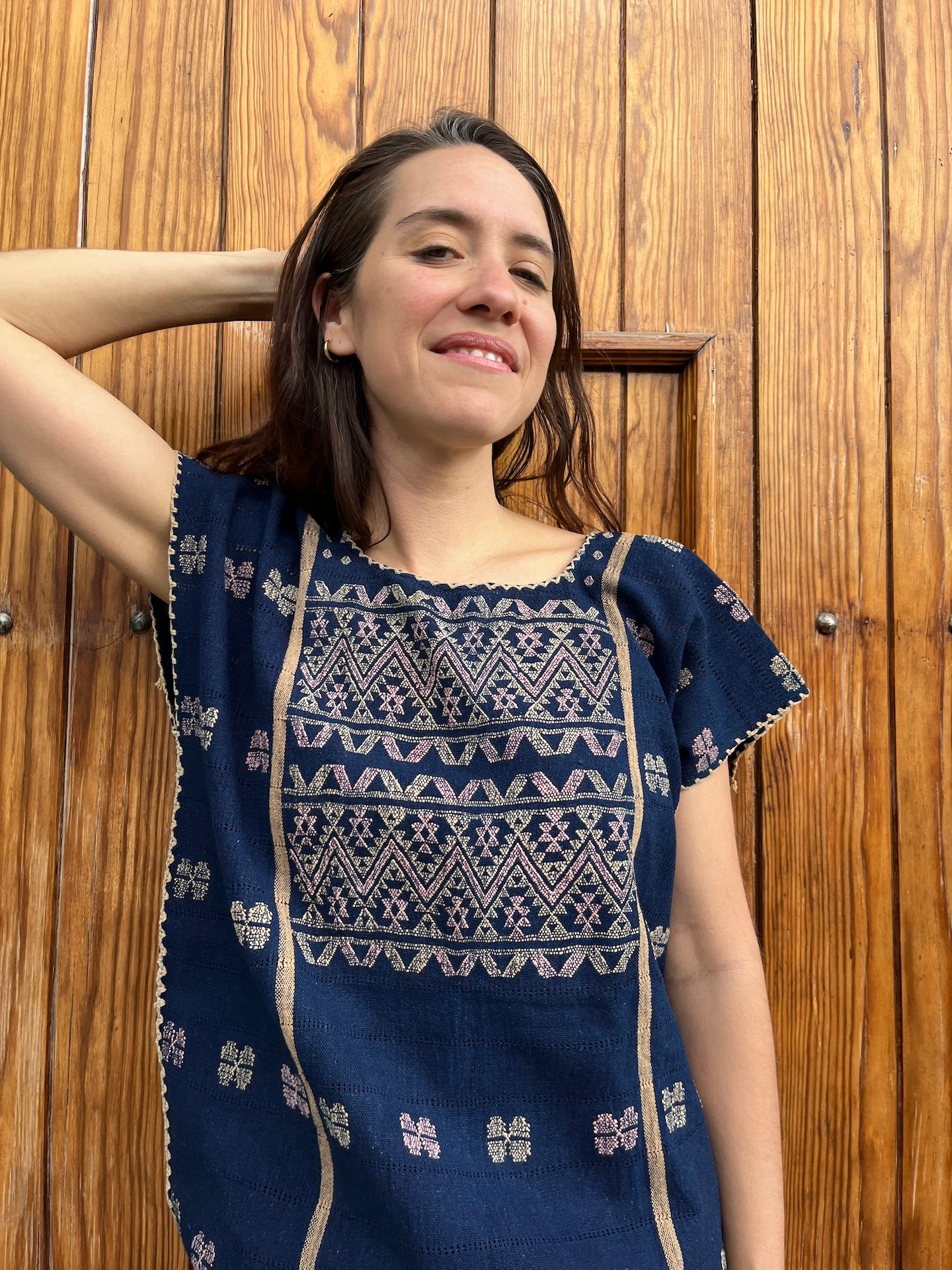 Amuzgo Top Natural Indigo