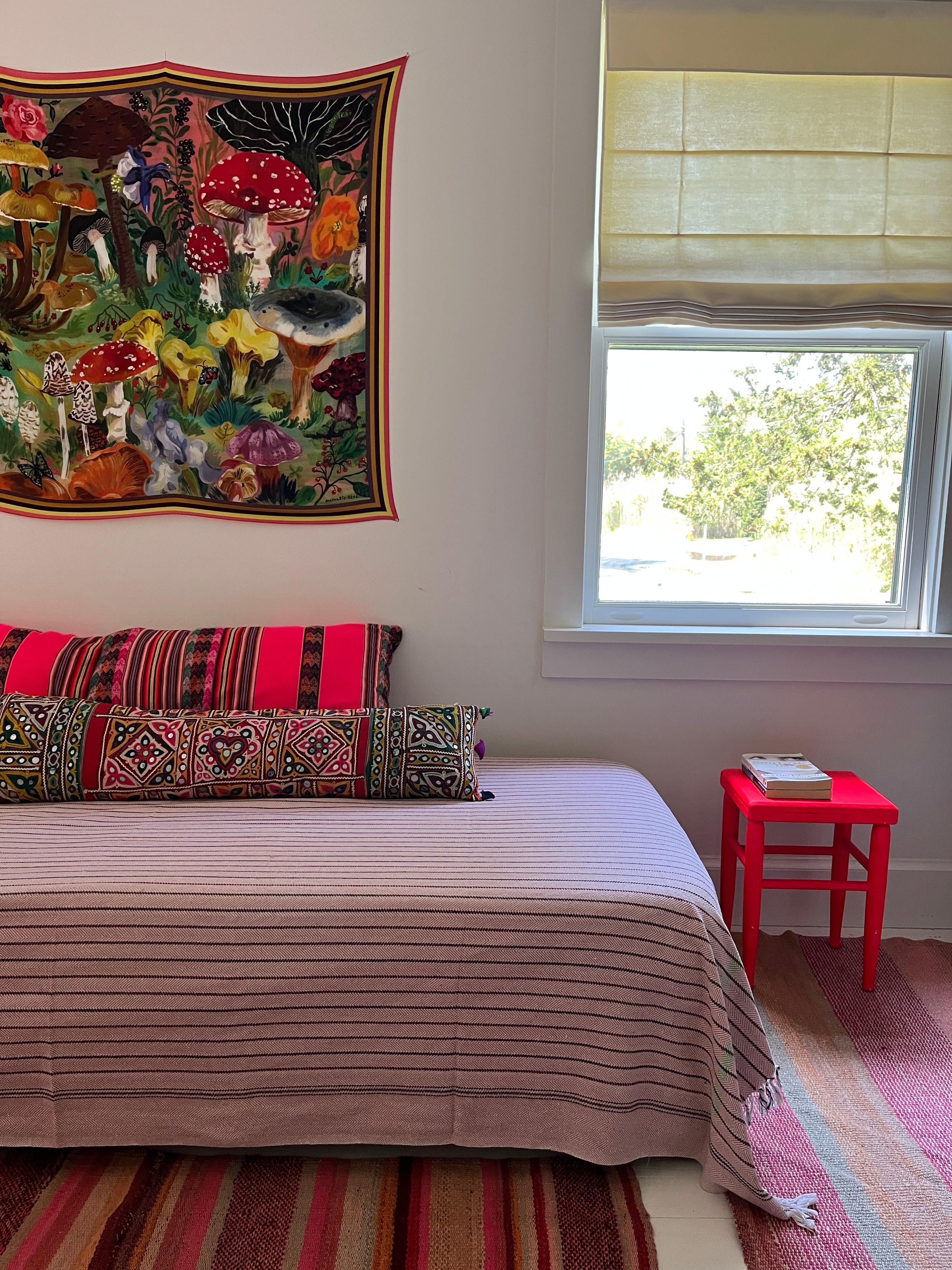 Khadi Blanket Pink Striped