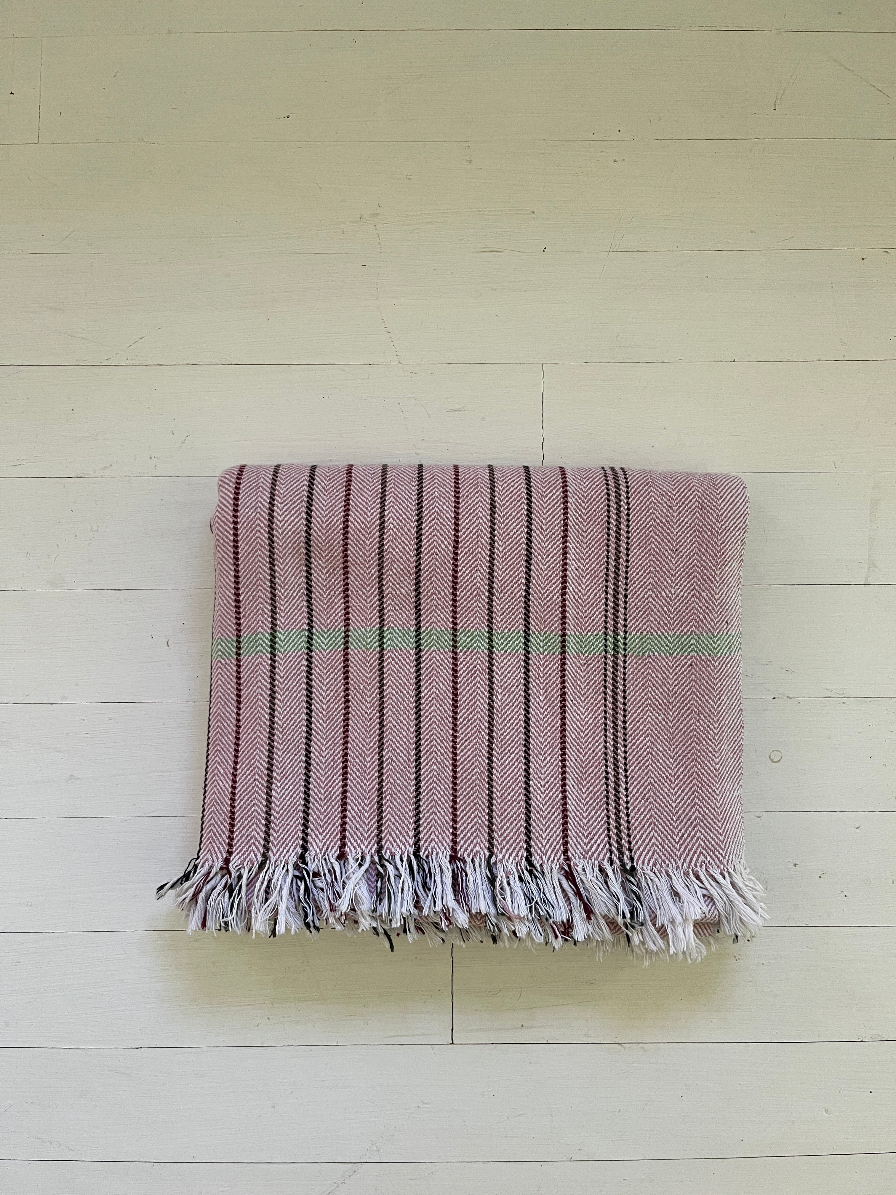 Khadi Blanket Pink Striped