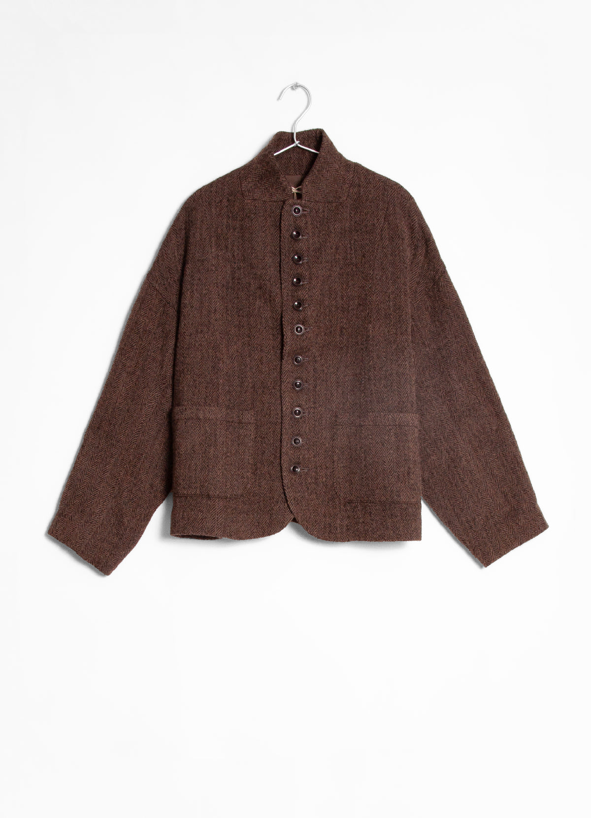 Ichi Antiquites Herringbone Jacket - Brown