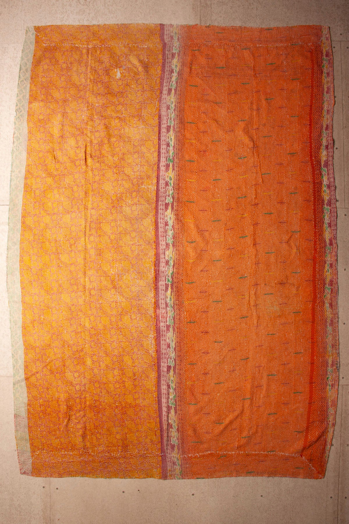 Vintage Dowry Kantha Blanket,