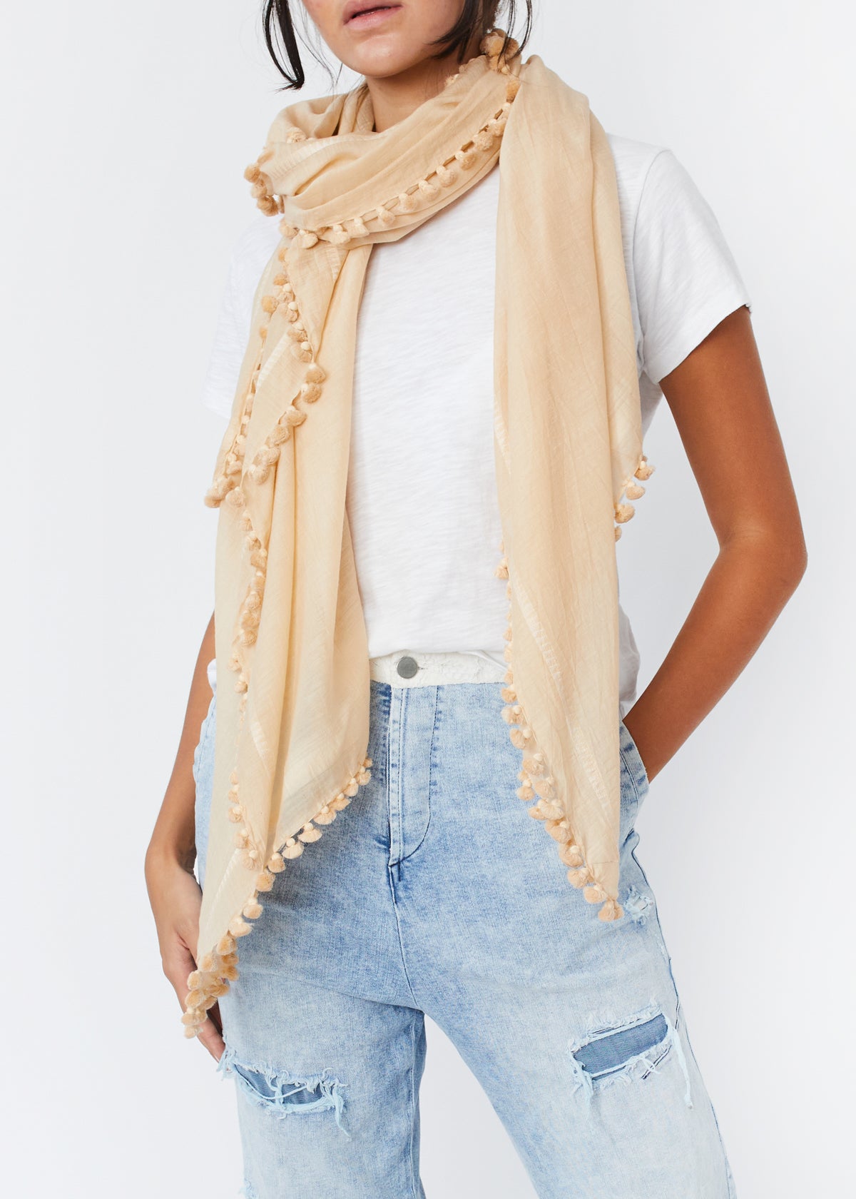 Dupatta Plain Shawl, Nude