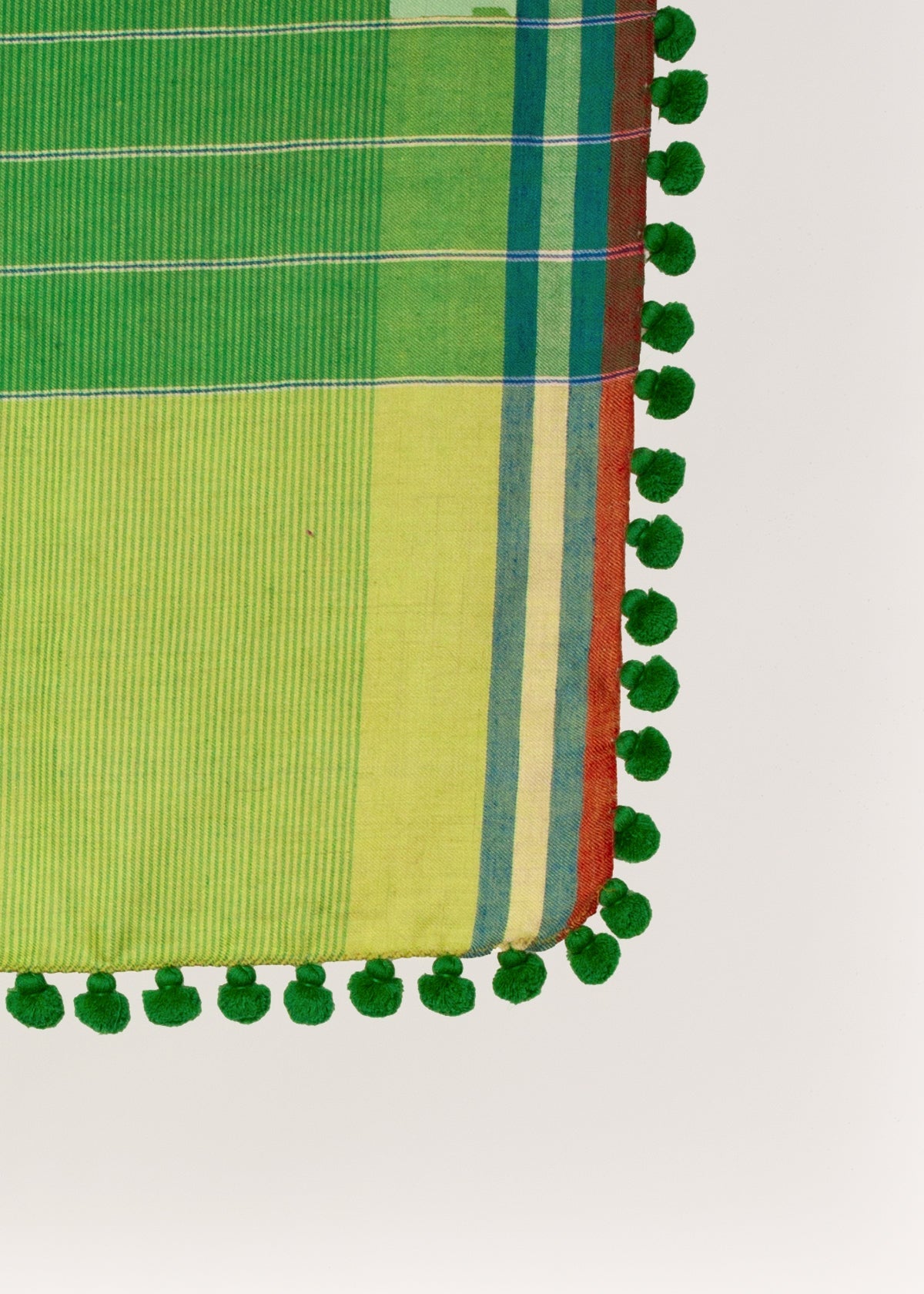 Dupatta Noor Special Shawl - Greens Multi Stripes