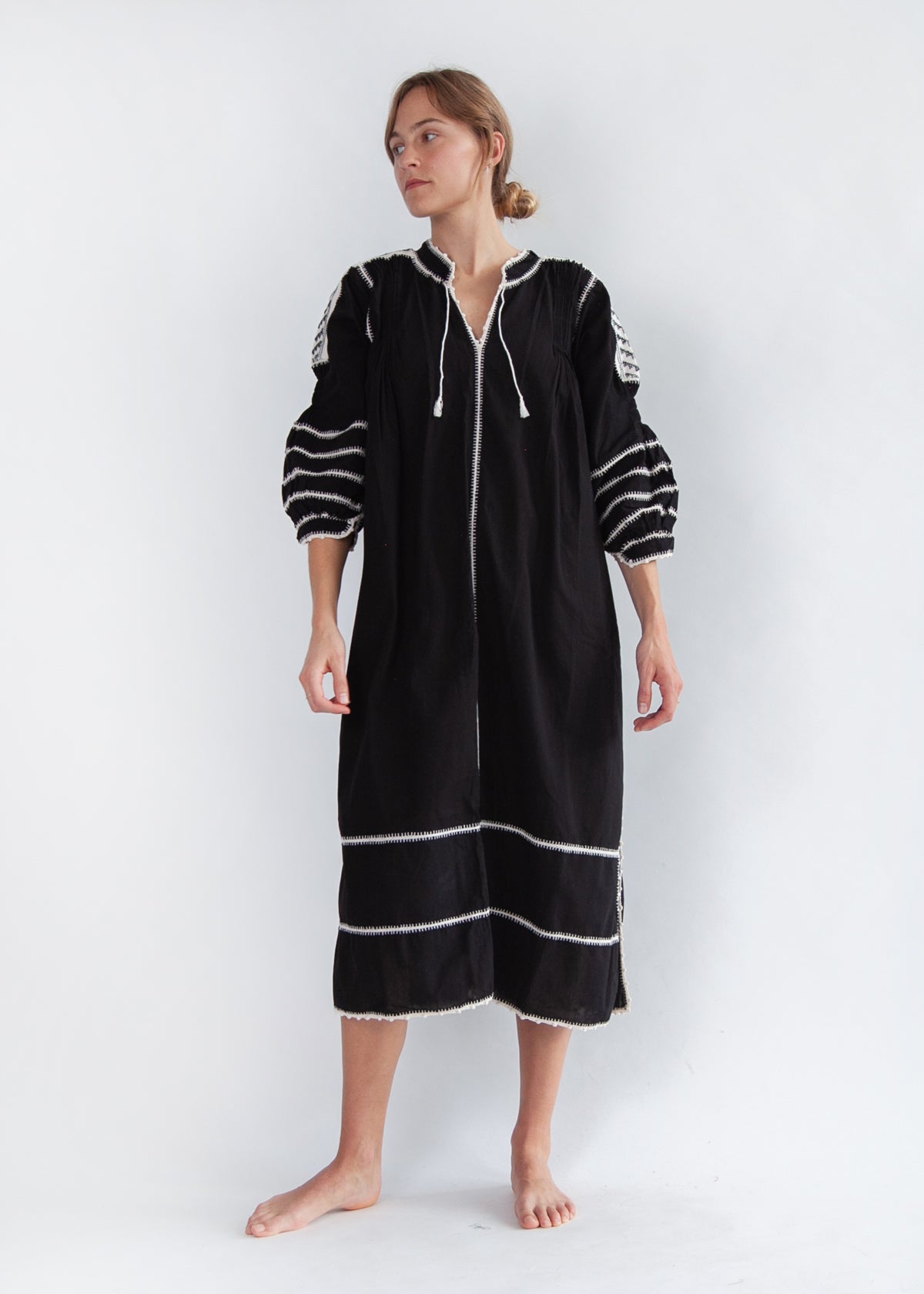 Sirena Dress Long Sleeves Natural on Black