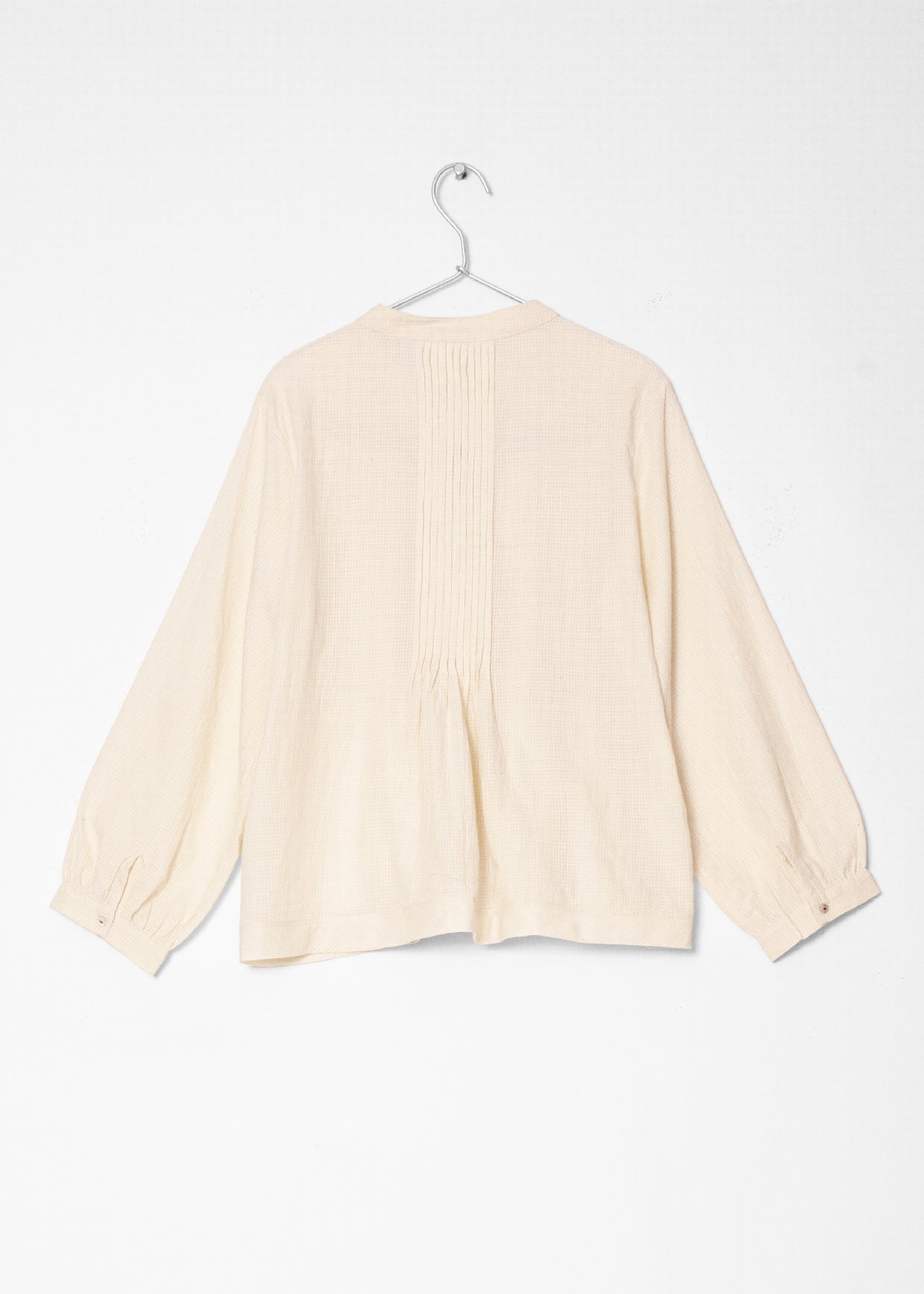 Alma Tiny Checks Top  - Natural