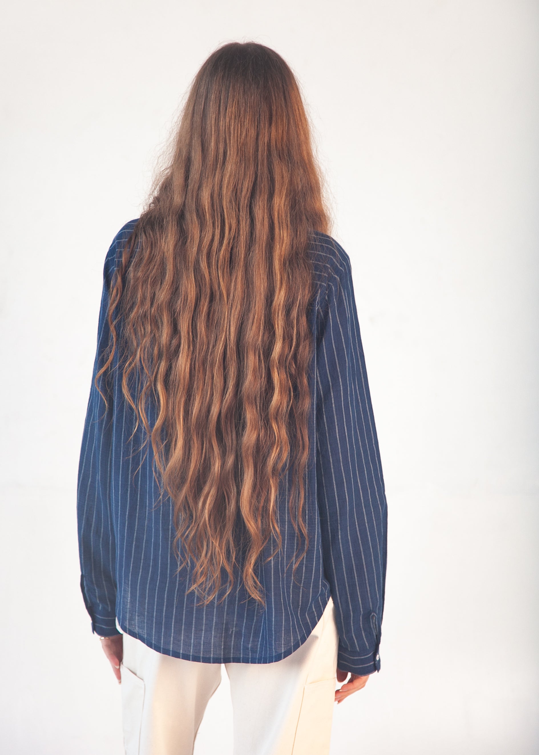 Rosa Double Stripe Top - Natural Indigo