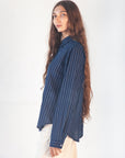 Rosa Double Stripe Top - Natural Indigo