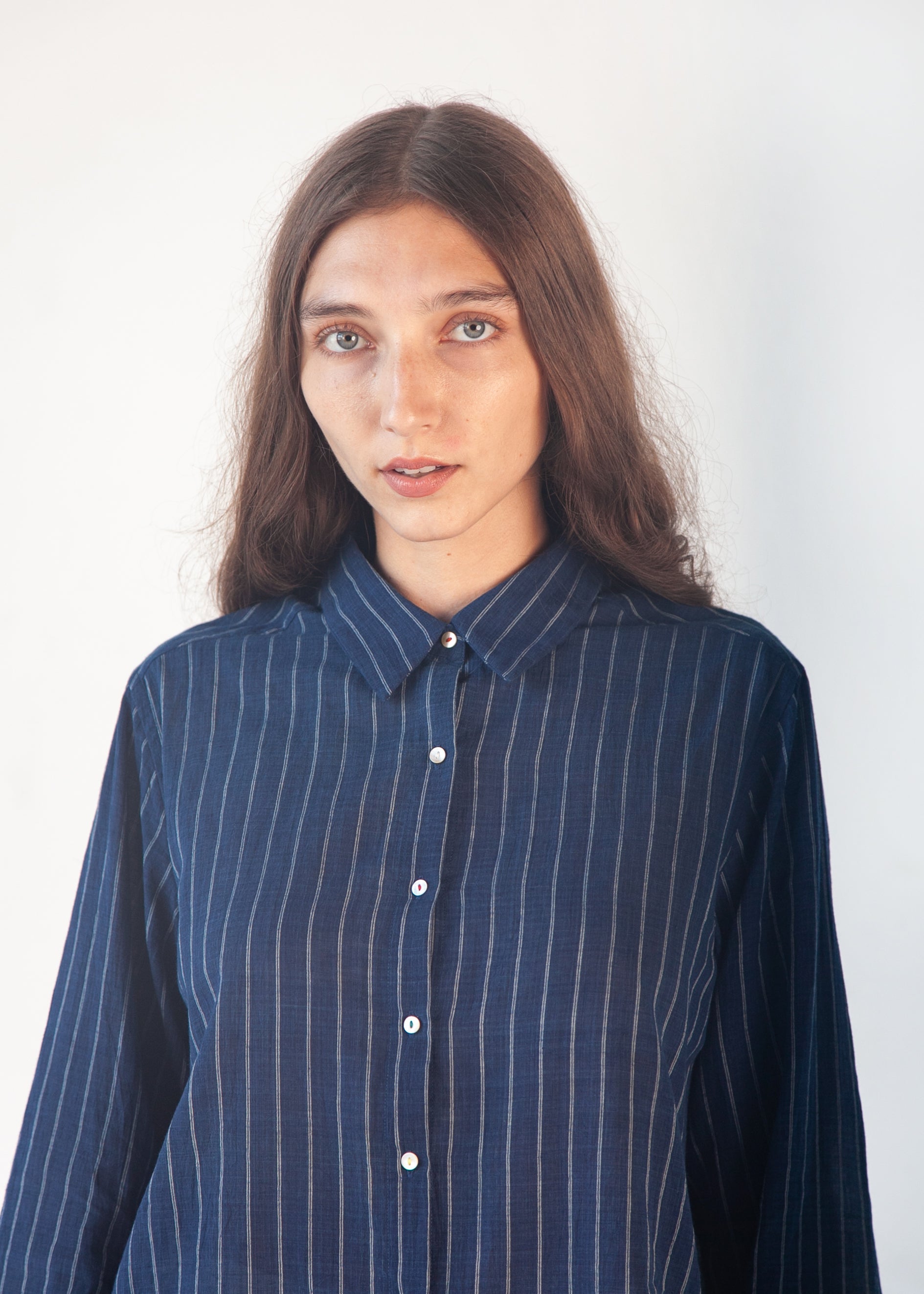 Rosa Double Stripe Top - Natural Indigo