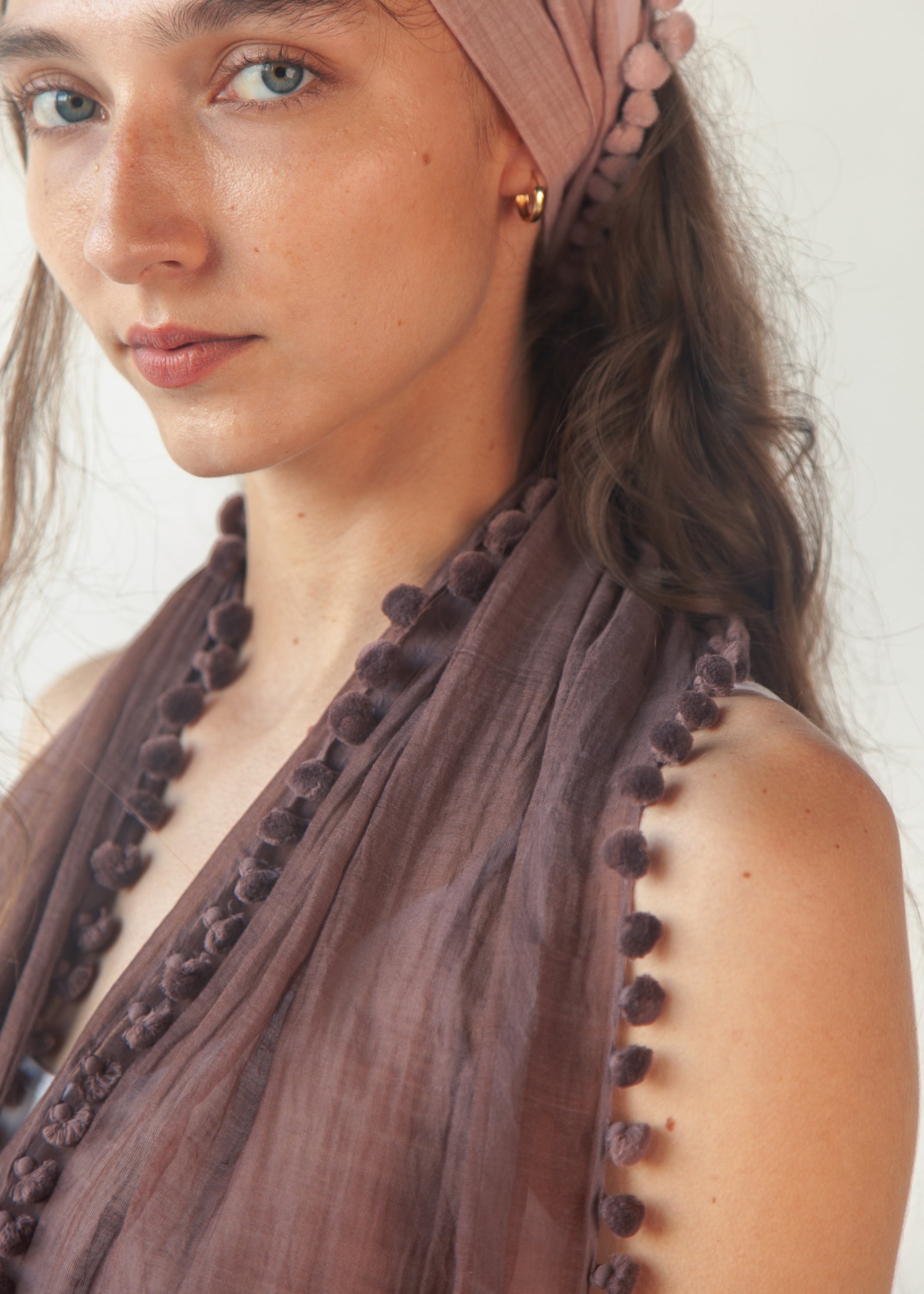 Dupatta Plain Scarf - Mahogany