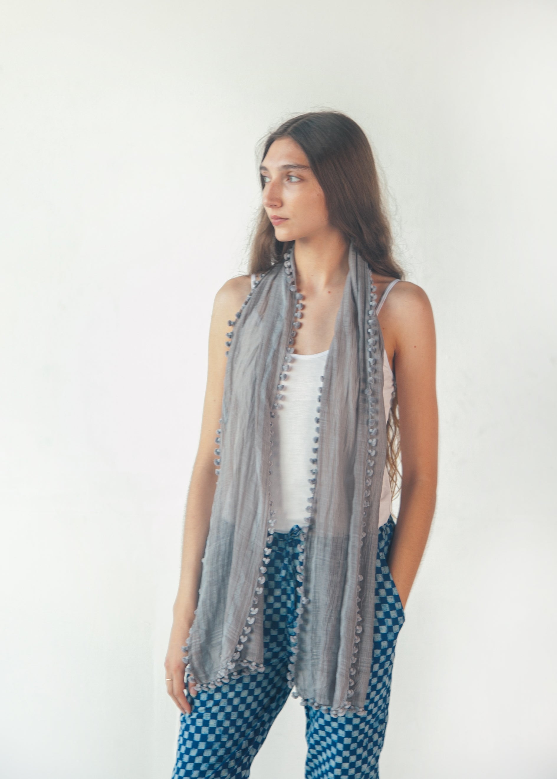 Dupatta Plain Scarf - Silver