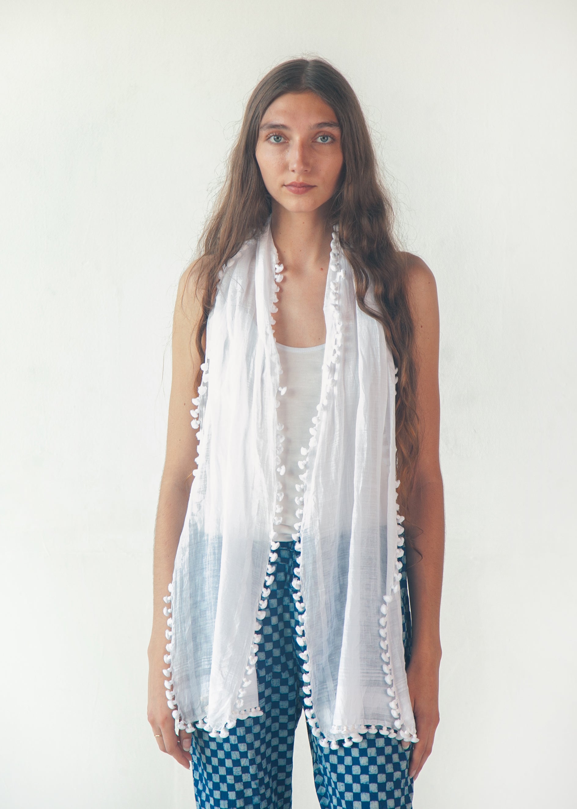 Dupatta Plain Scarf - White