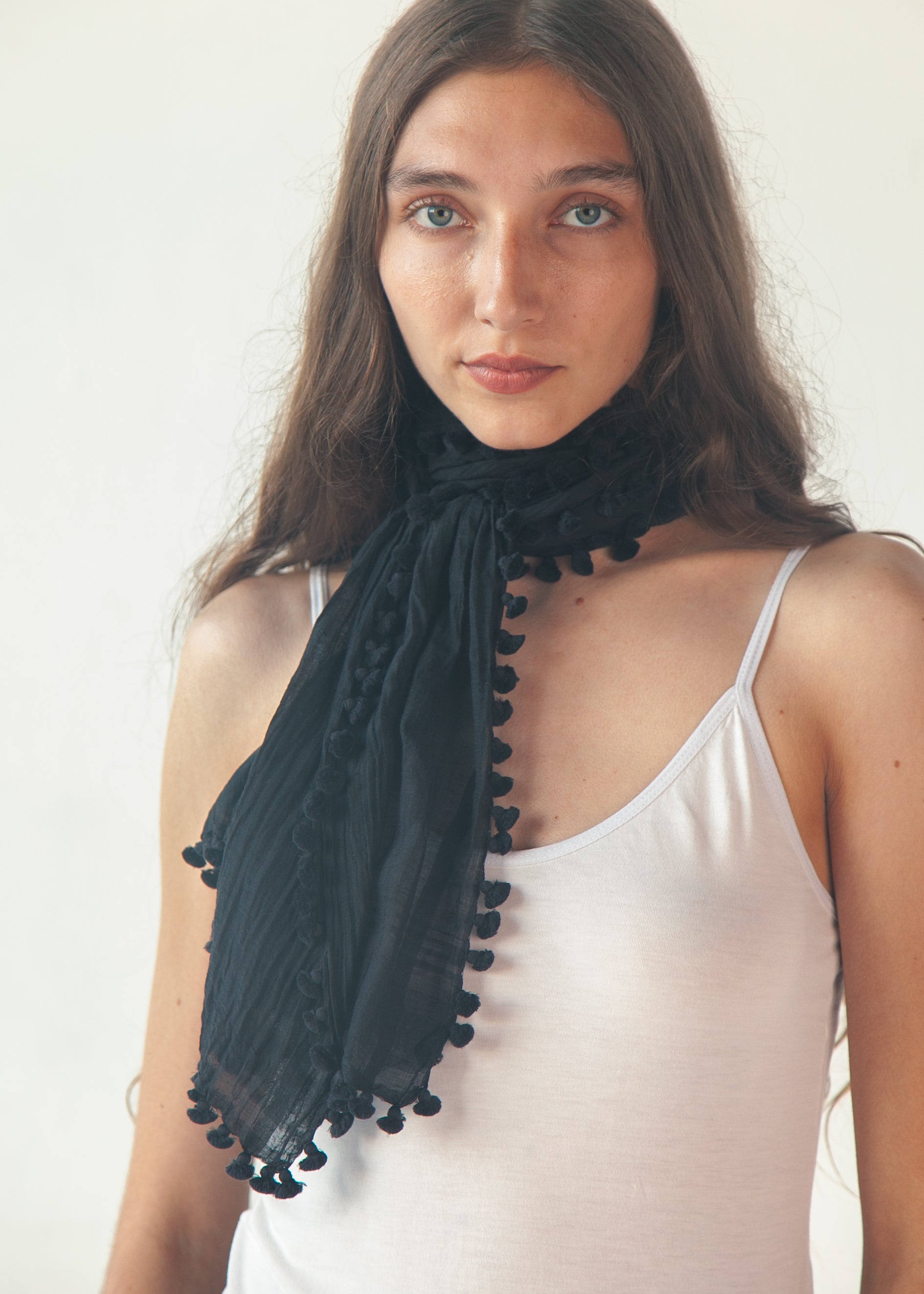 Dupatta Plain Scarf - Black