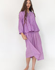 Alma Check Jamdani Top - Violetta