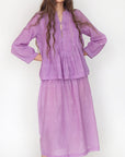 Araminta Check Jamdani Skirt - Violetta