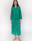 Alma Check Jamdani Top - Mint