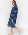 Bheeti Large Stripe Dress - Natural Indigo