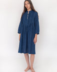 Aditi Double Stripe Dress - Natural Indigo