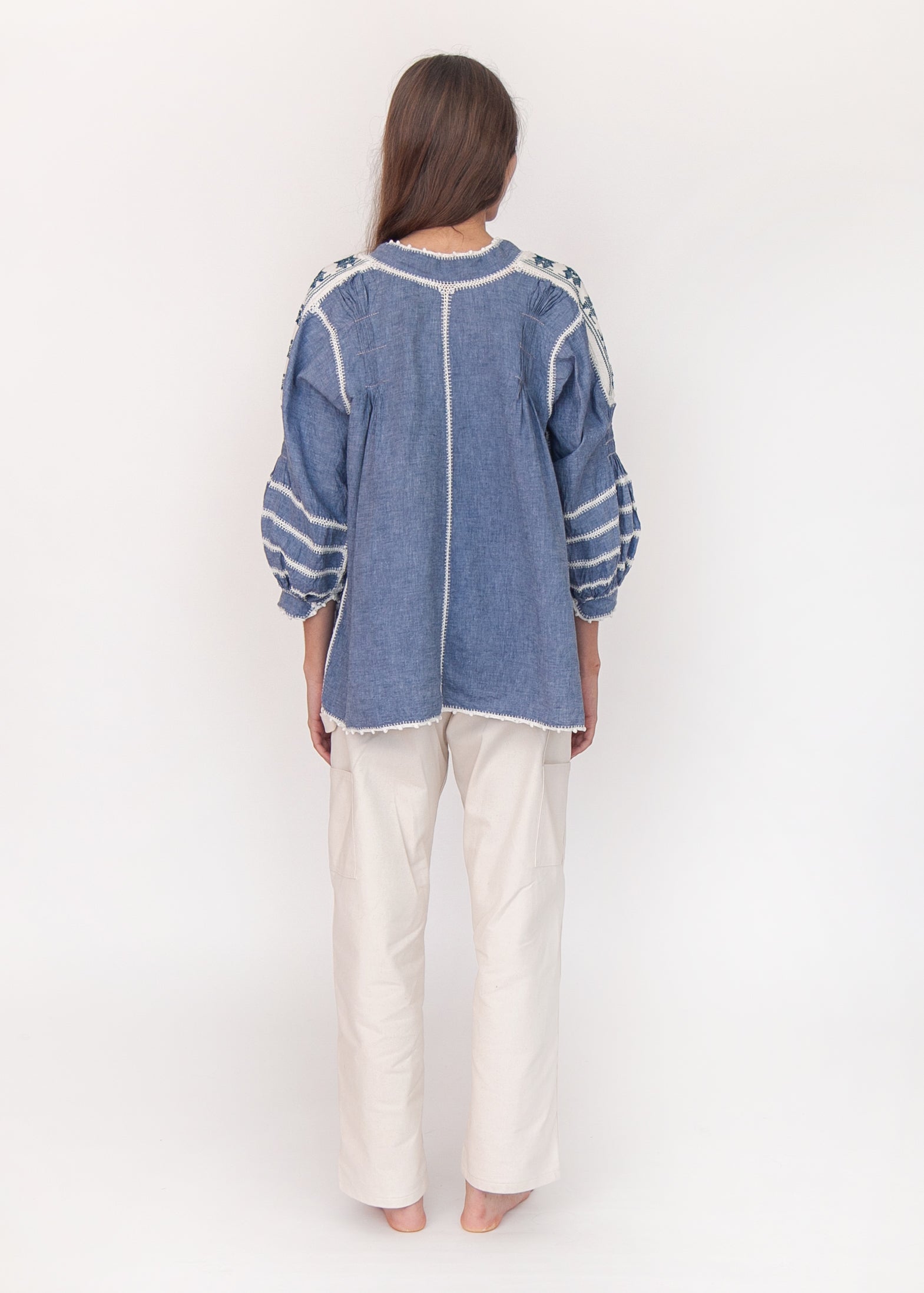 Sirena Chambray Top - Azul Marino